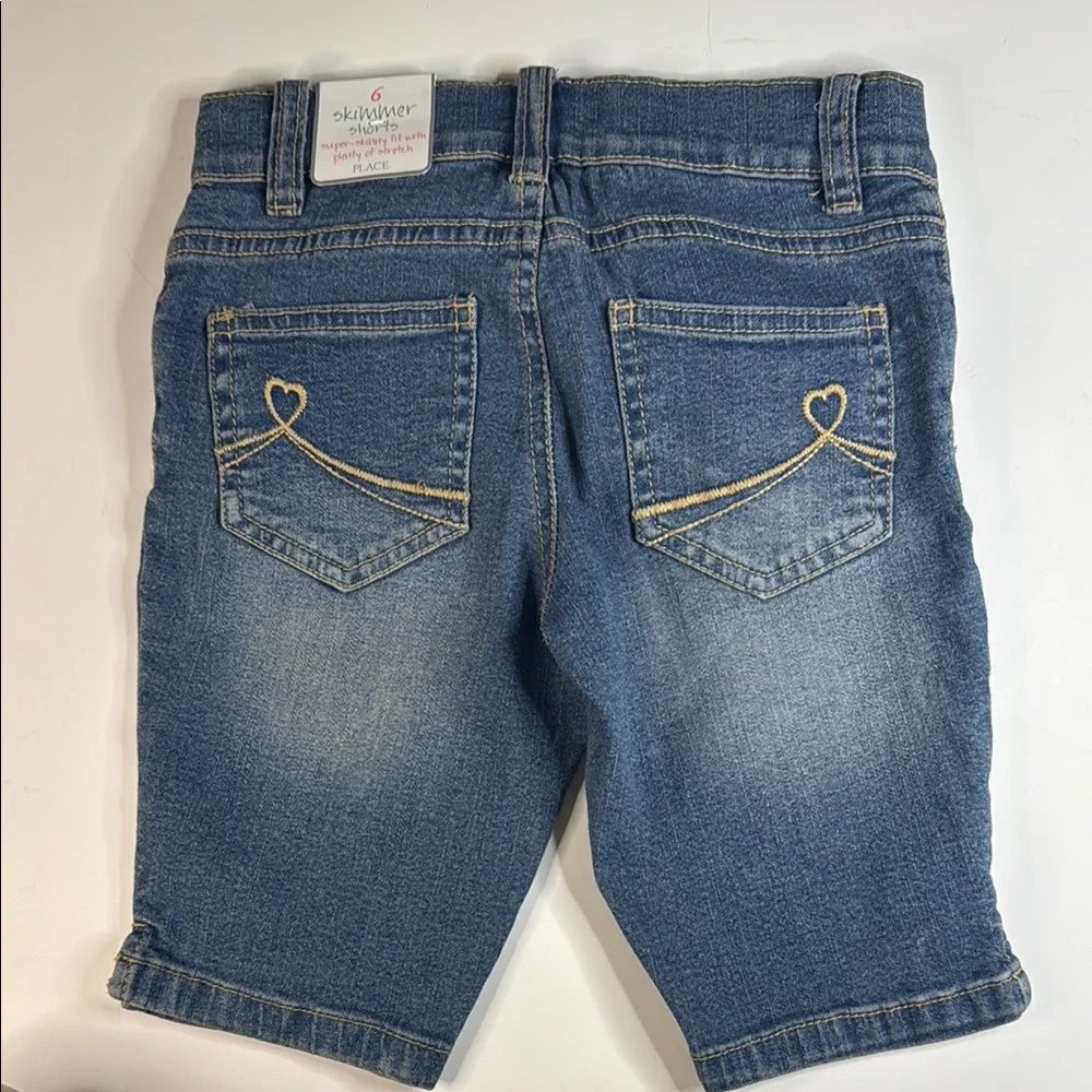 The Children's Place Girls’ Blue Denim Skimmer Skinny Fit Knee-Length‎ Shorts